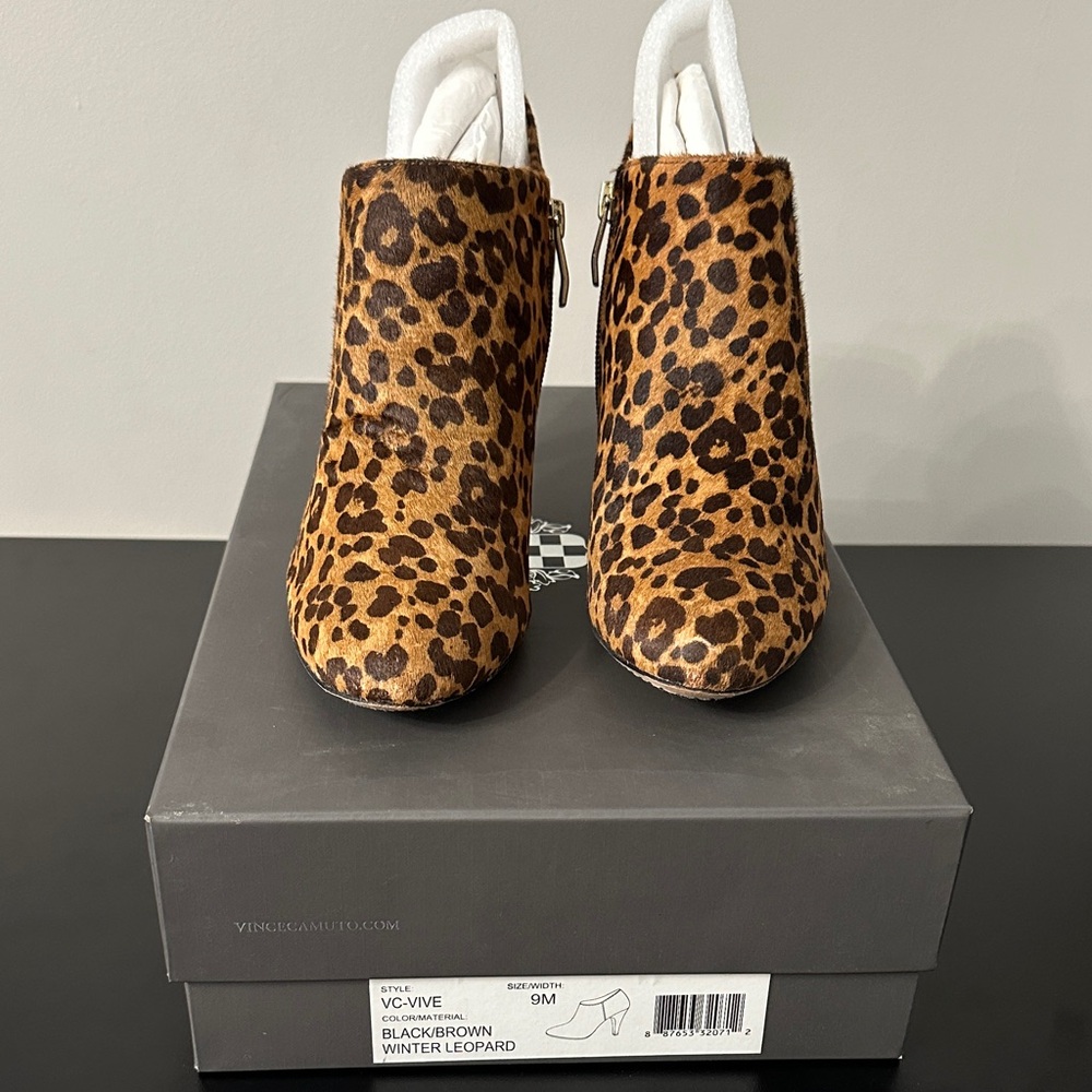 Vince Camuto Leopard Print Ankle Booties
